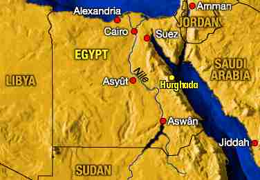 Carte de l'Egypte